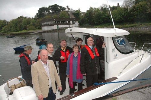 Minister John Gormley with Cork Green Party candidates, before going on boat trip of Cork Harbour